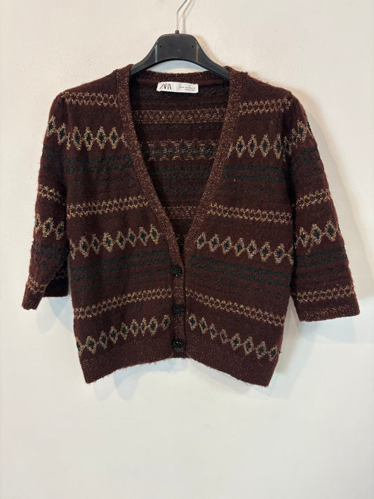 MASSIMO DUTTI. Short green skirt with pocket T.xs