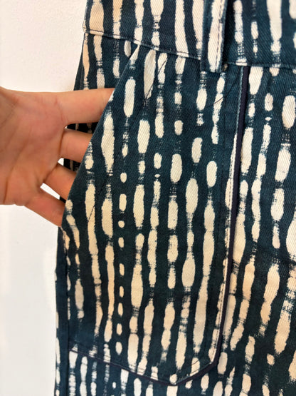 9MAS5. Total look estampado azul petróleo. T S