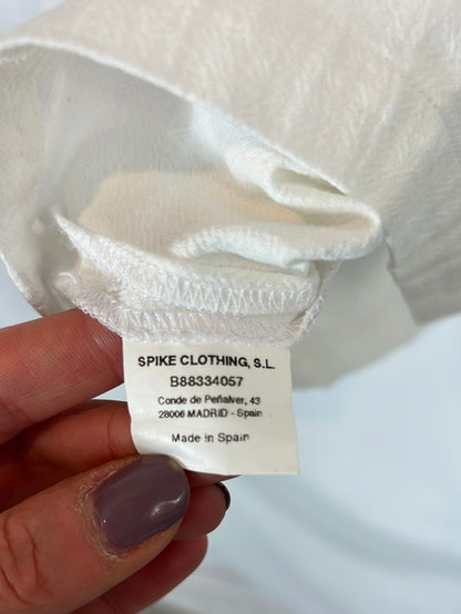 JOSEPHINE. Blusa blanca bordada hombreras T.s