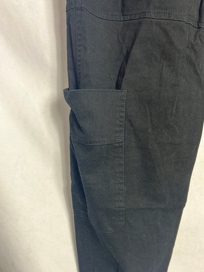 BERSHKA. Pantalón slouchy negro bolsillos. T 38