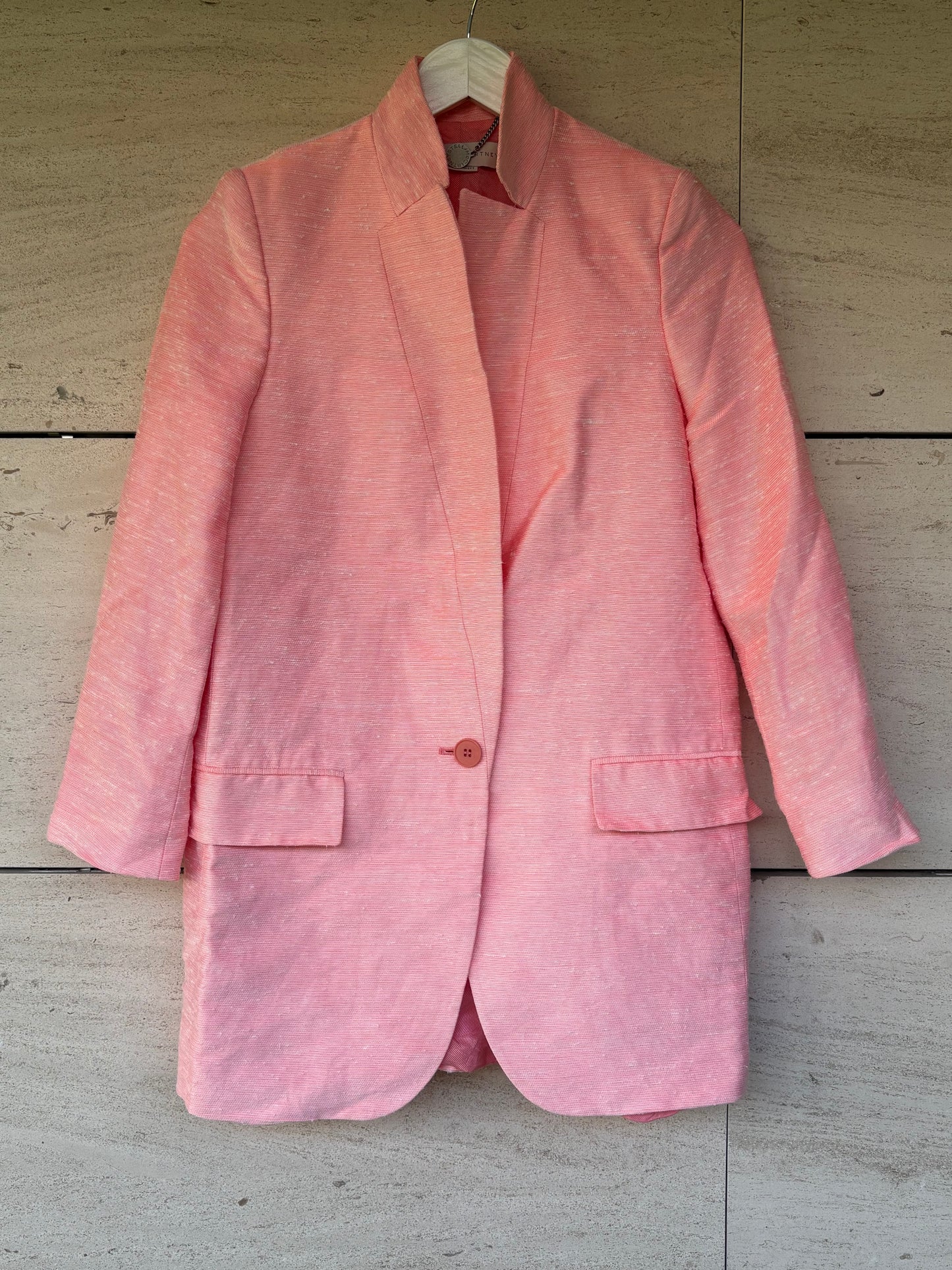 STELLA Mc CARTNEY. Americana rosa jaspeada seda