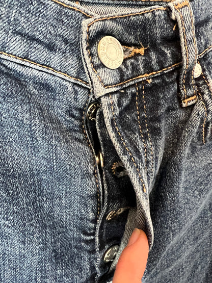 MANGO. Pantalón denim recto oscuro T.36