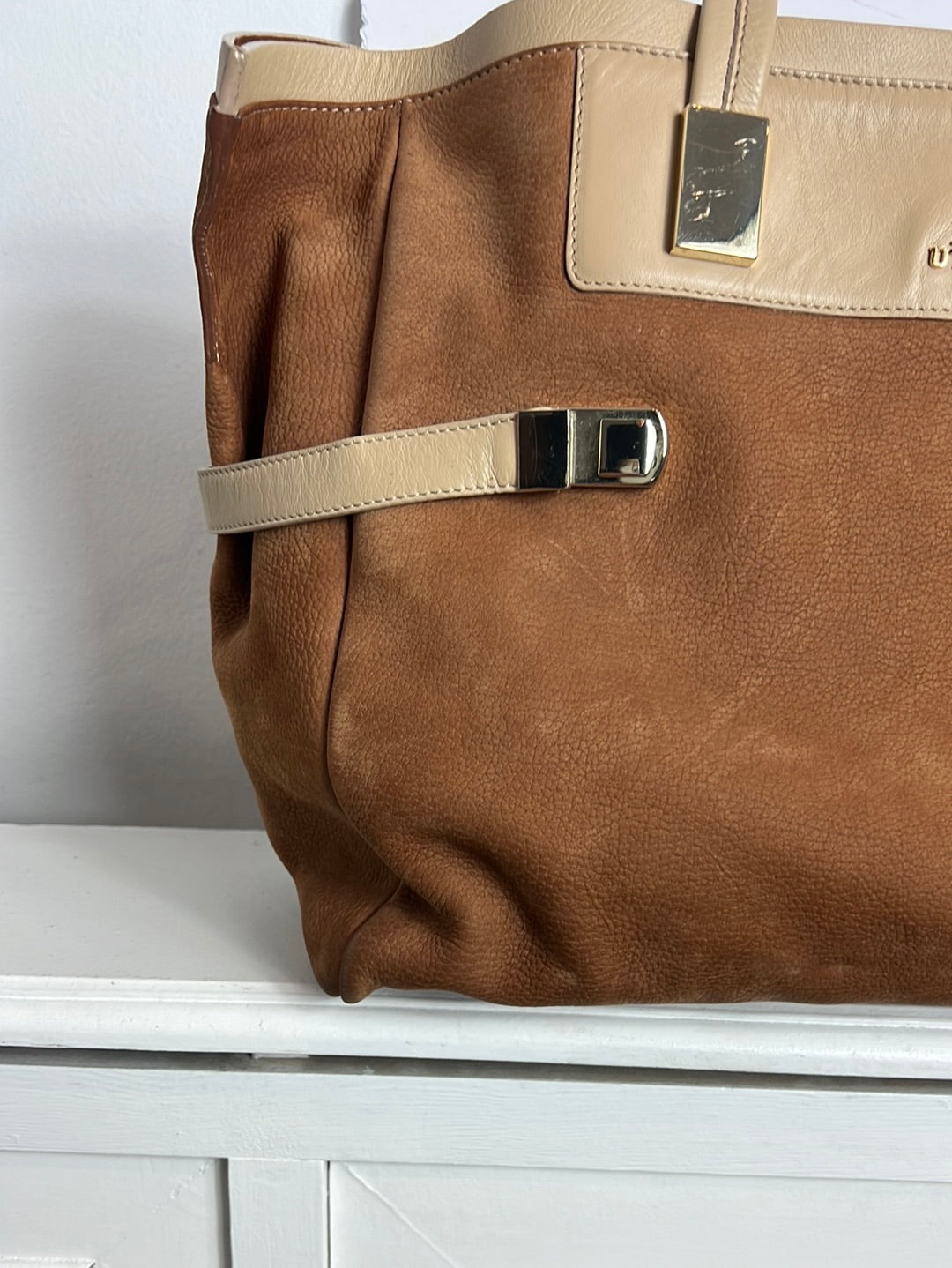 UTERQÜE. Bolso shopper piel bicolor (TARA)