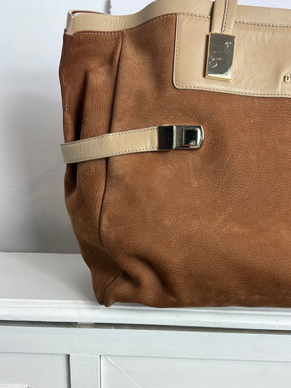 UTERQÜE. Bolso shopper piel bicolor (TARA)