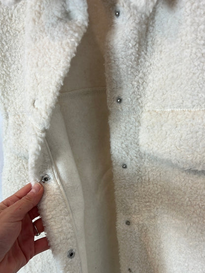 H&M. Chaleco borrego blanco roto T.s