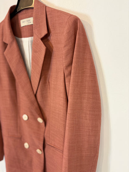 SEE U  SOON. Blazer rosa jaspeada