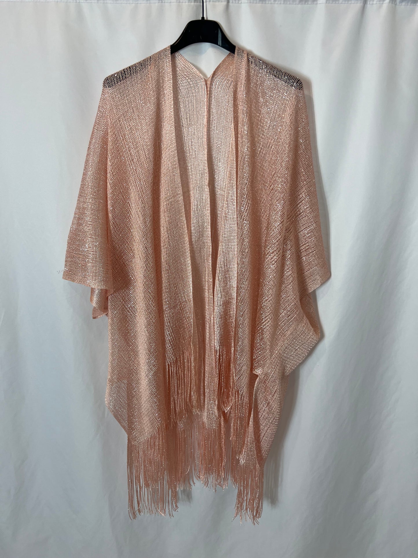 OTRAS. Kimono rosa flecos TU(S/M)