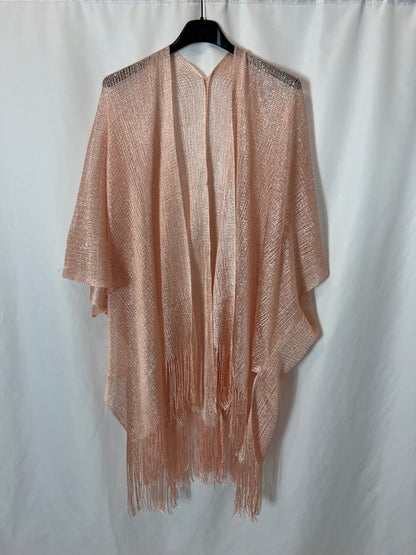 OTRAS. Kimono rosa flecos TU(S/M)