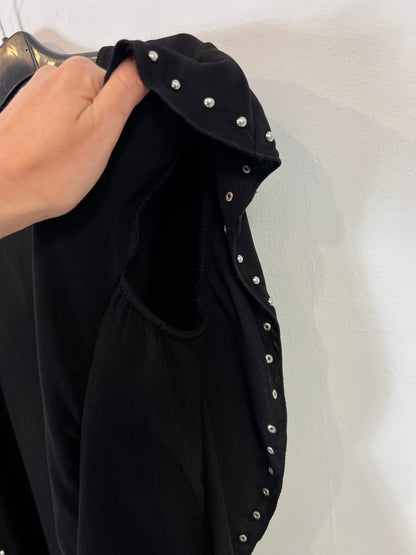 MANGO. Vestido croto volante tachuelas. T M