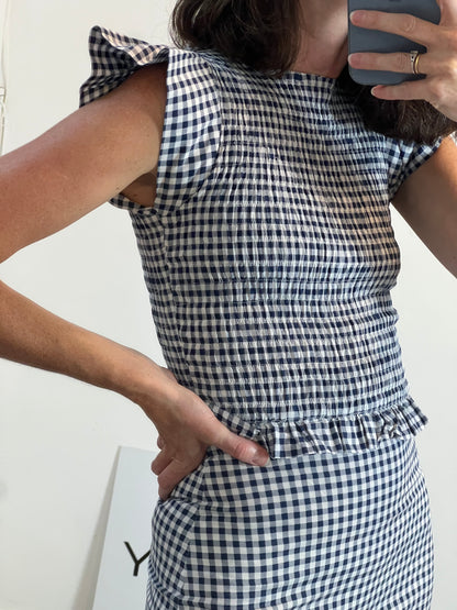 PIETRA. Vestido largo cuadros nido de abeja. T S