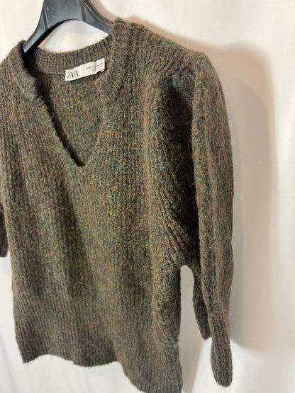 ZARA. Top punto verde colores T.m