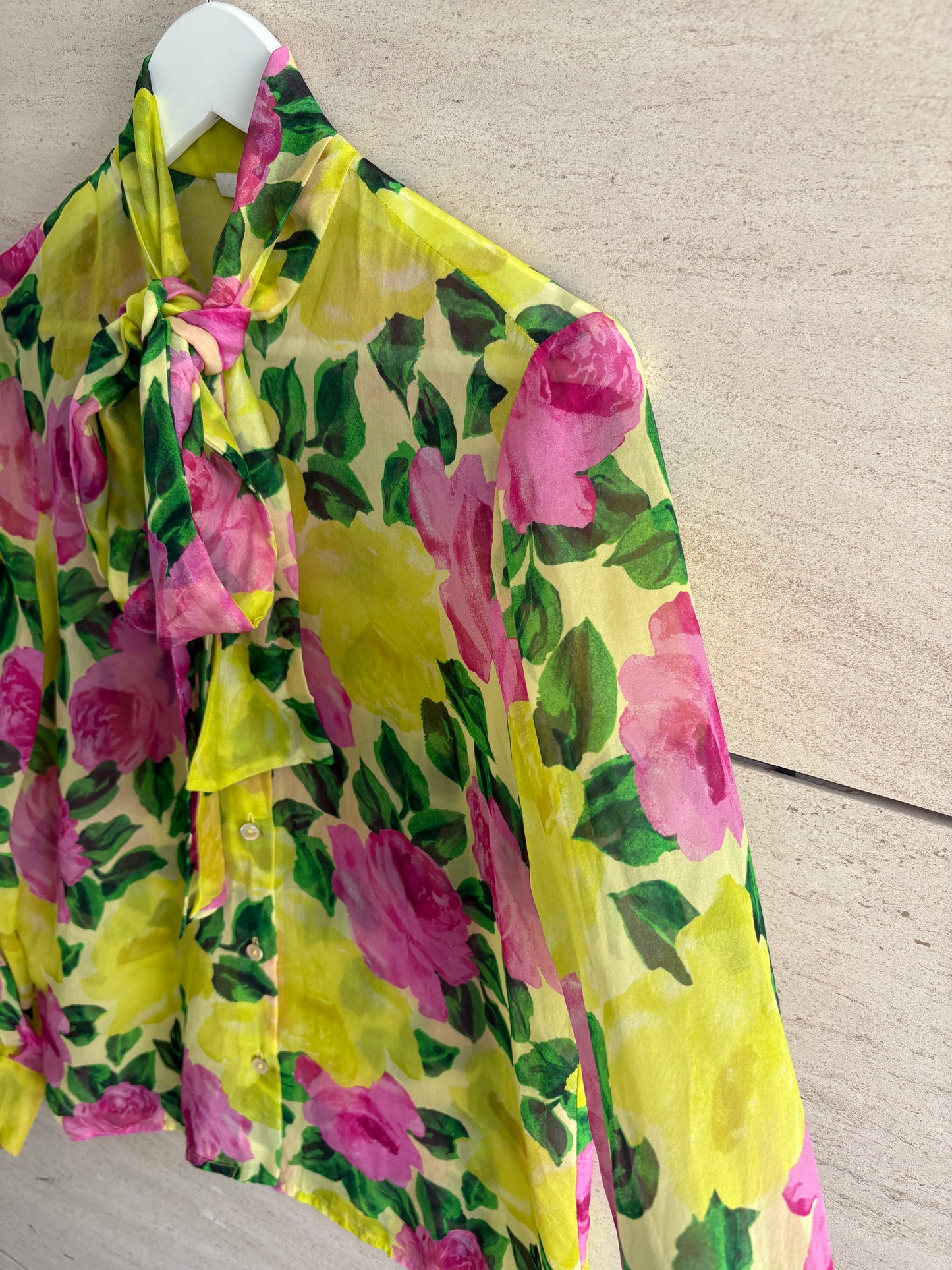 PAROSH. Green floral blouse TU (s/m)