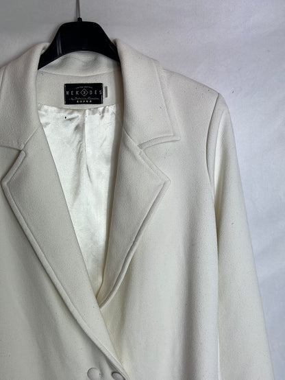 MEKKDES. Abrigo largo blanco T.XS