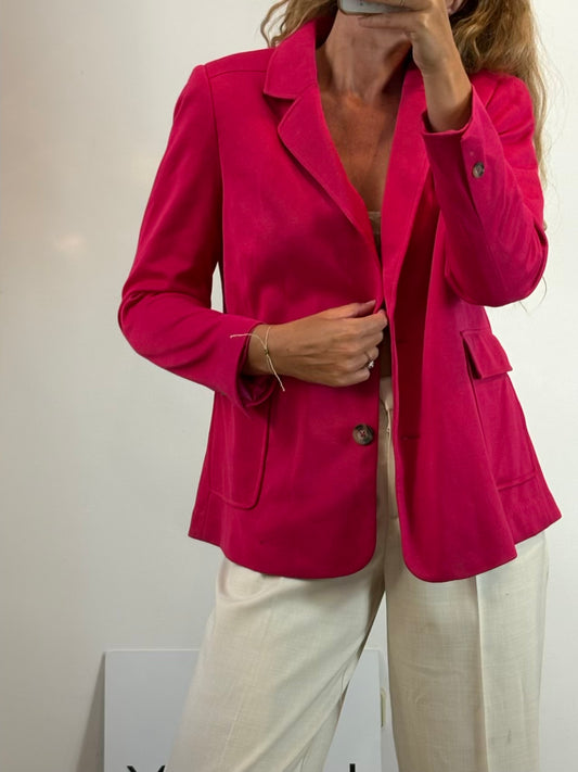 CORTEFIEL. Chaqueta rosa textura