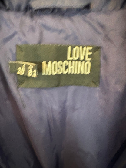 LOVE MOSCHINO. Plumas azul detalles T.36