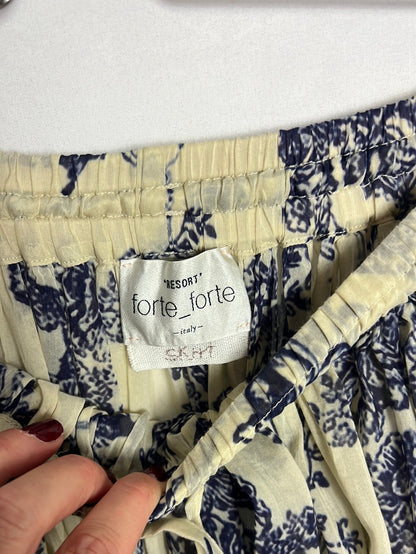 FORTE FORTE. Falda midi vuelo estampada. T 0(xs/s)