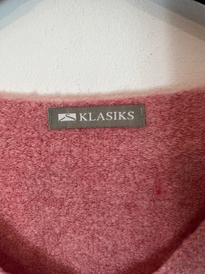 KLASIKS. Pink V-neck sweater Tu (s/m)