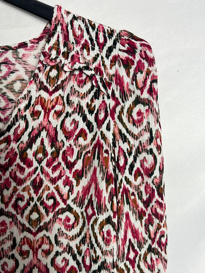 CORTEFIEL. Top manga larga fluido estampado. T S