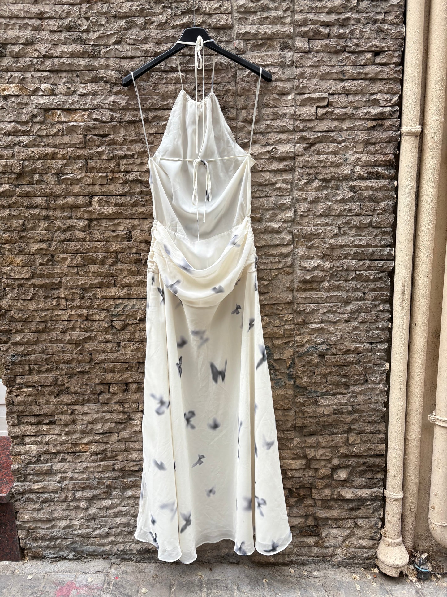 ZARA. Vestido largo asimétrico estampado