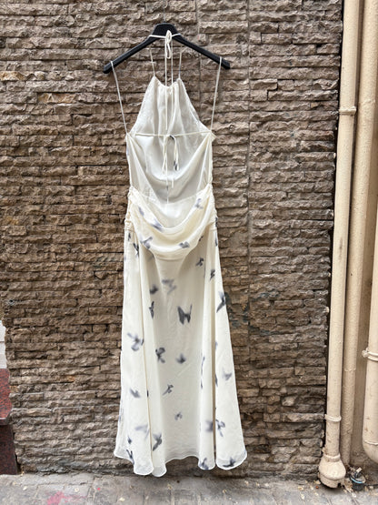 ZARA. Vestido largo asimétrico estampado