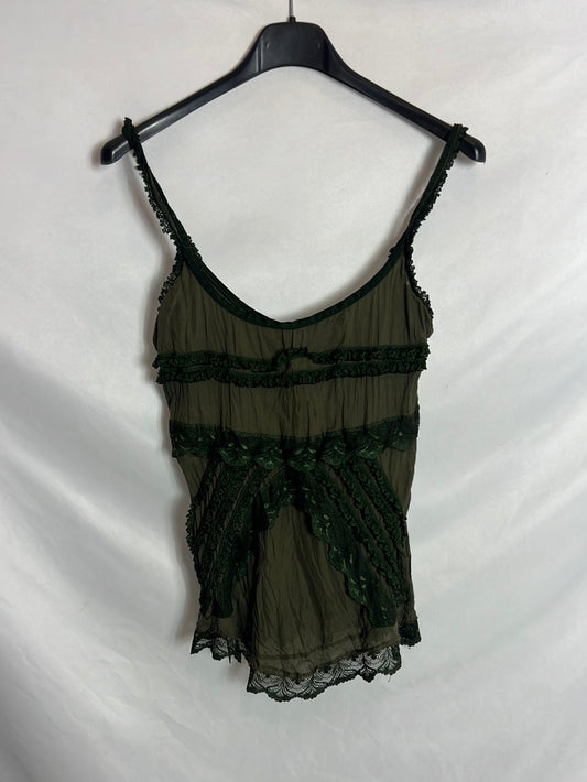 OTHERS. Green gathered top. TS