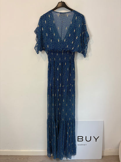 BA&SH. Vestido azul largo seda