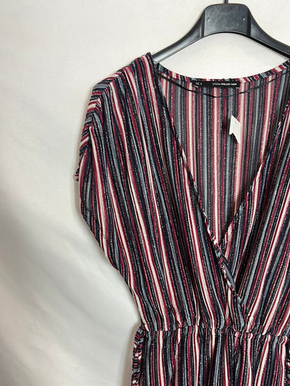 SFERA. Vestido midi rayas textura. T M