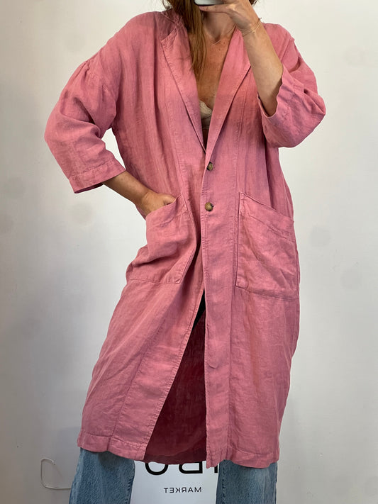 SITA MURT. Long linen jacket. Size 36