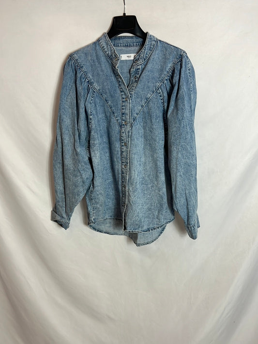 MANGO. Camisa vaquera clara T.s