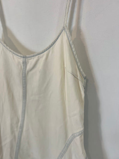 ZARA. Vestido midi denim costuras. T M