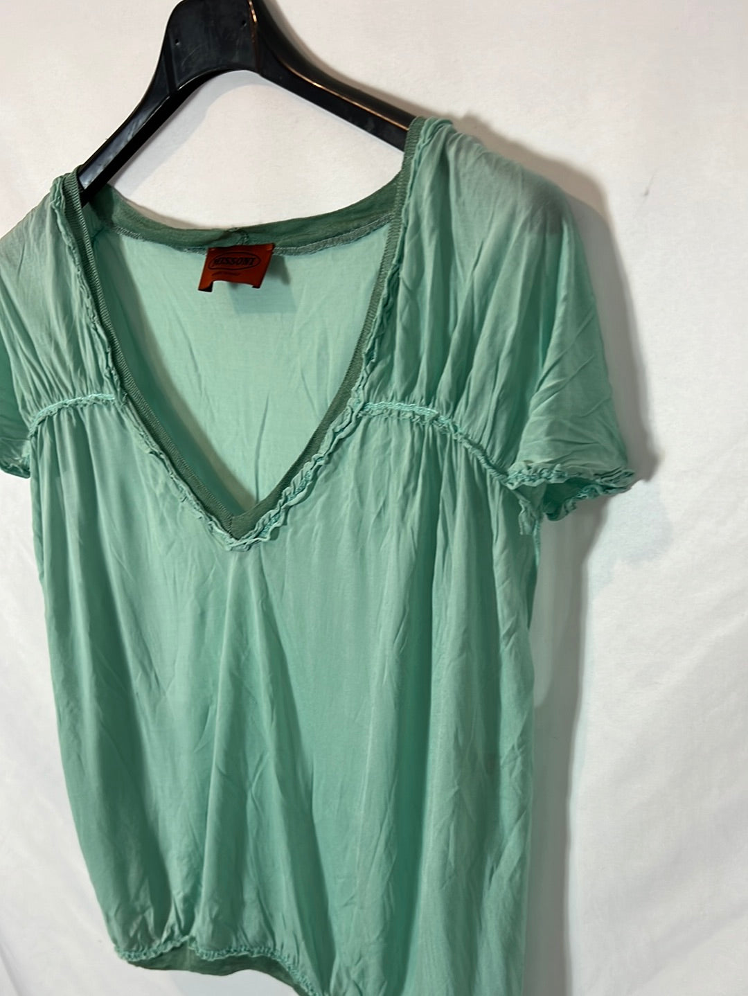 MISSONI. Top fluido verde agua. T S