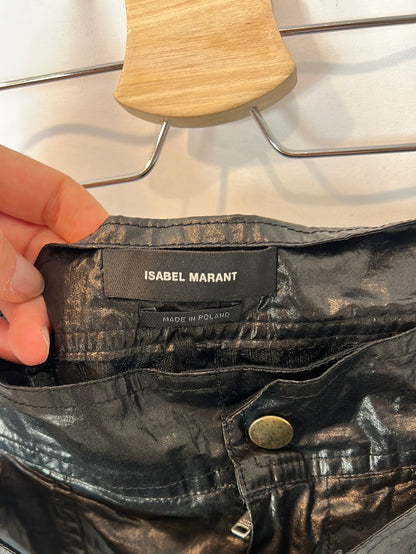 ISABEL MARANT. Textured black shorts. Size 38