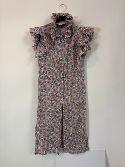 BYAN. Vestido volantes flores T.s