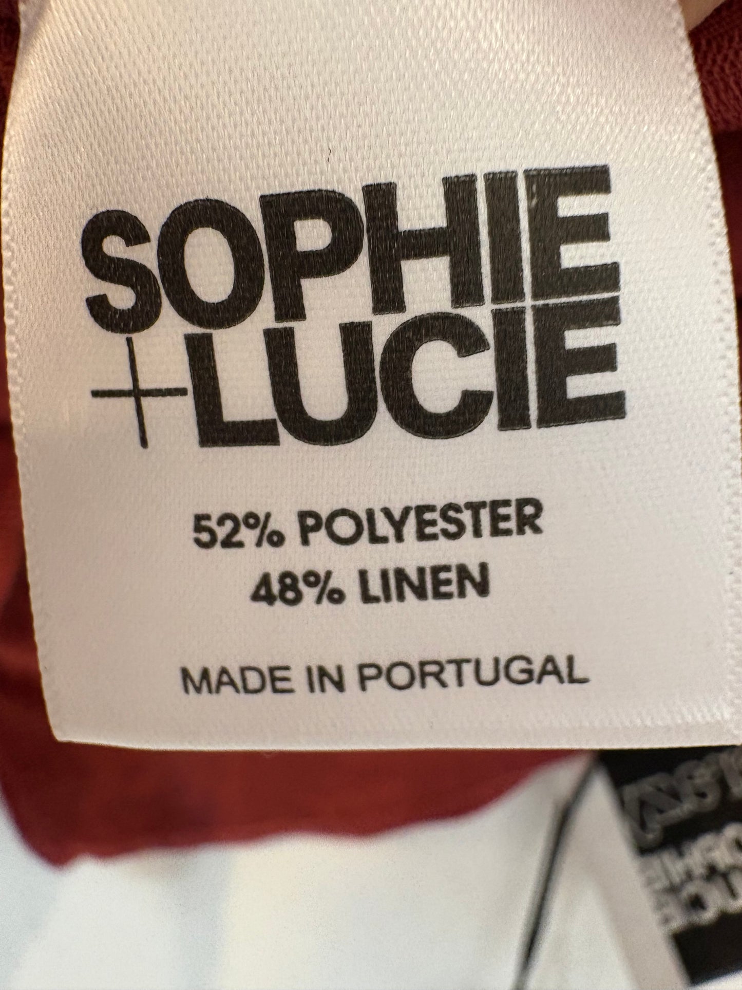 SOPHIE & LUCIE. Pañuelo teja con lino