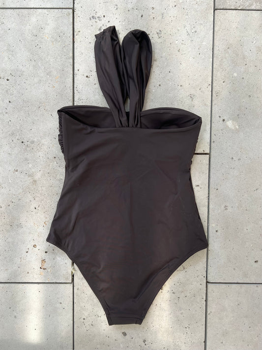 MASSIMO DUTTI. Bañador marrón chocolate. T S