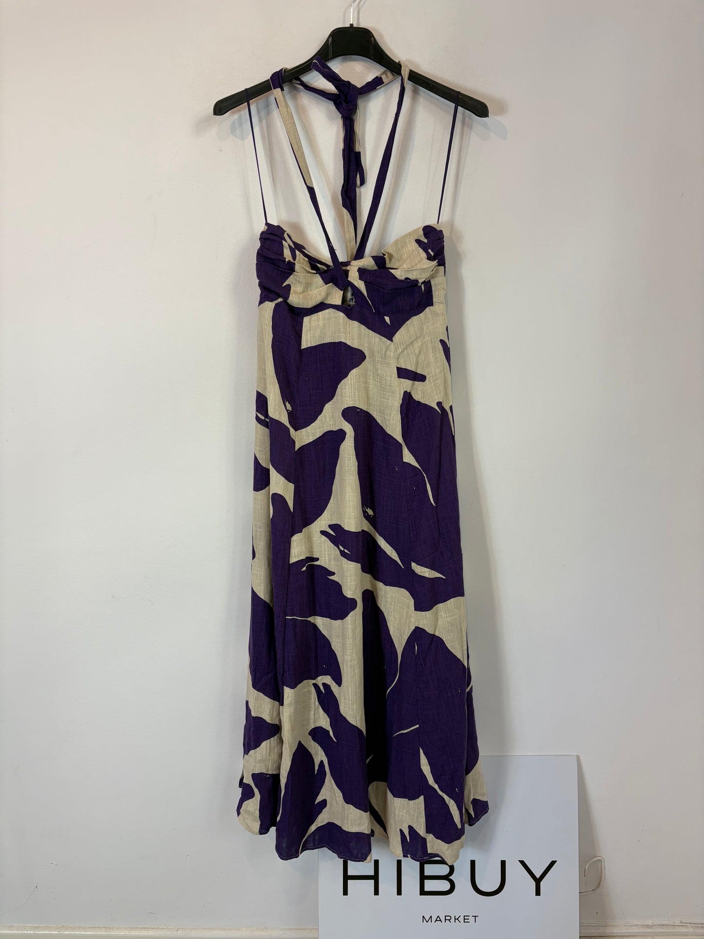 OYSHO. Long floral dress with linen Ts