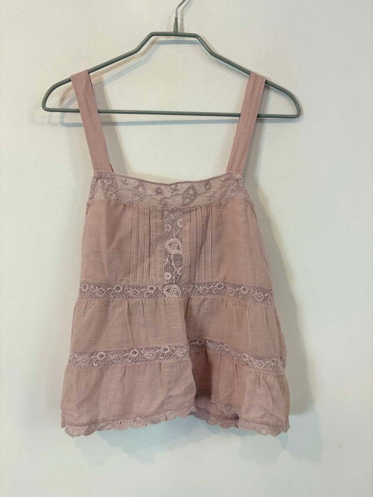 ZARA. Top malva encaje mezcla