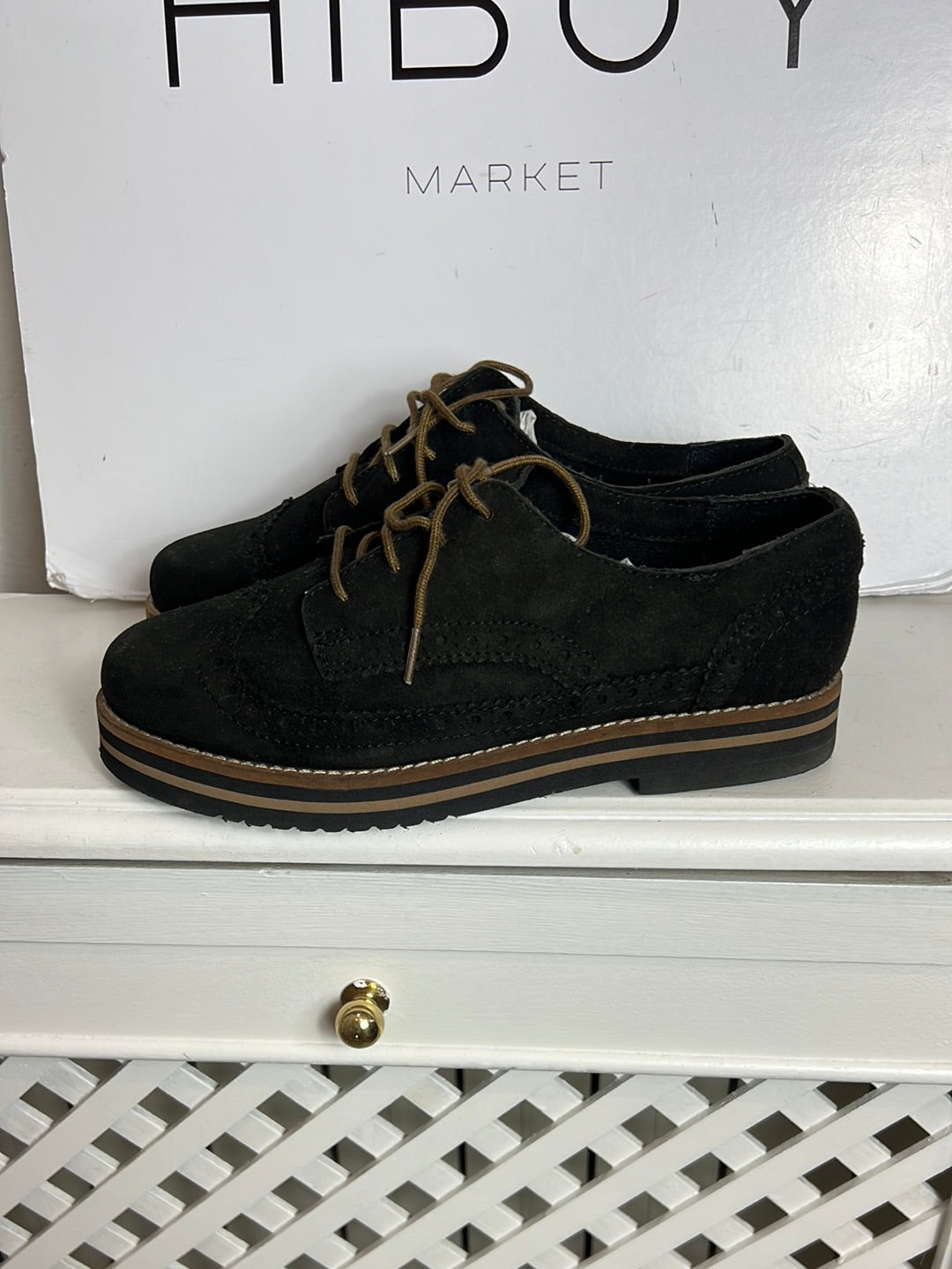 COOL. Zapatos negros cordones plataforma T.30