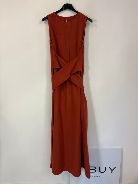 Vestido largo algodón teja