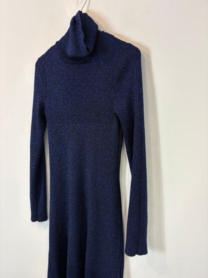 ZARA. Vestido largo punto hilos metalizados