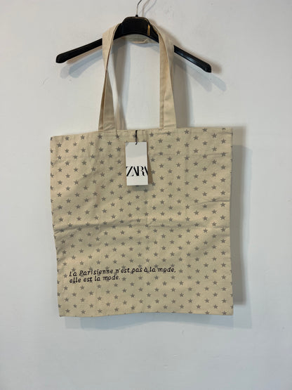 ZARA. Star fabric shopper bag