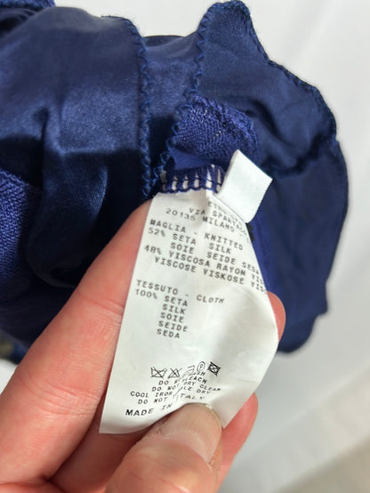 ETRO. Silk top with crossover neckline. Size 38