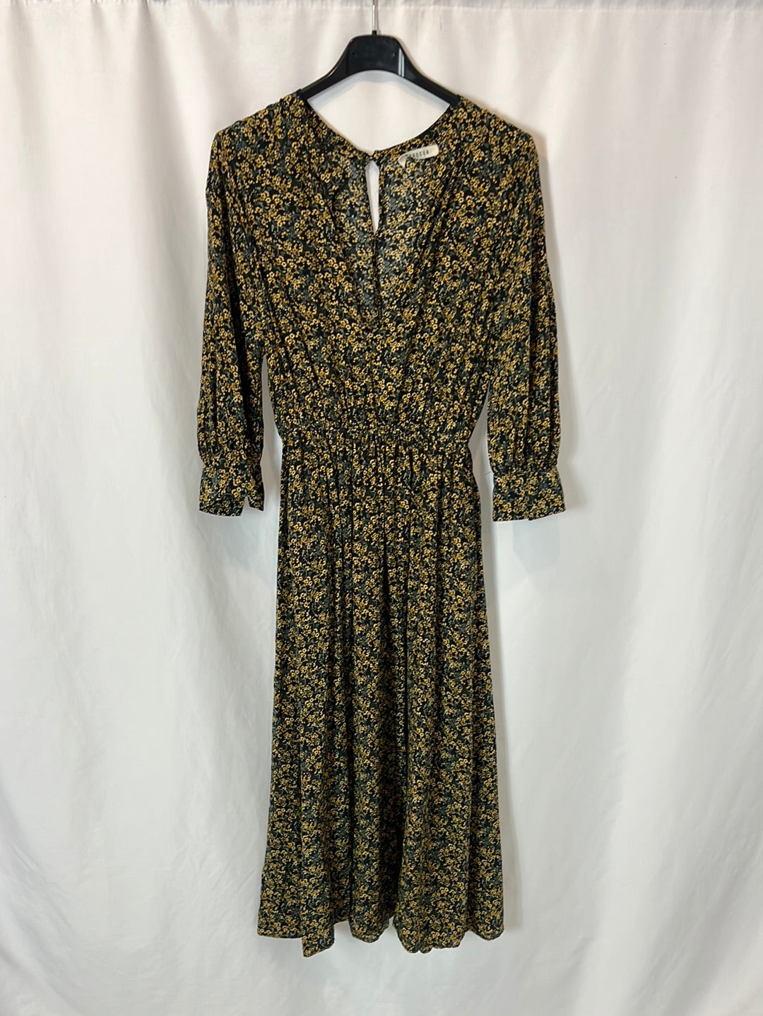 MASSCOB. Vestido midi flores. T XS