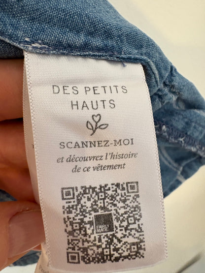 DES PETITS HAUTS. Conjunto denim ligero rayas