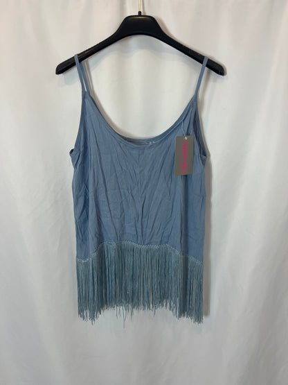 JUBYLEE. Top azul bordado T.s/m