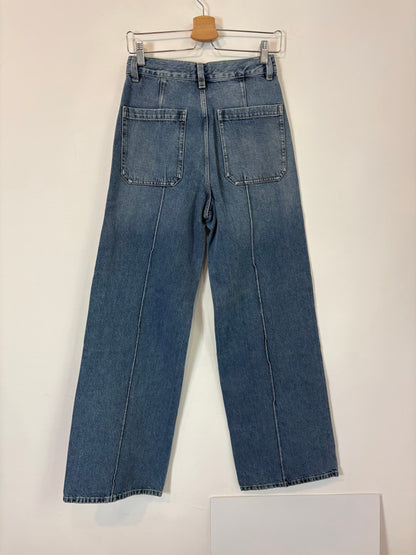 MASSIMO DUTTI. Denim pata ancha bolsillos