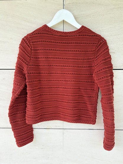 PETITE MENDIGOTE. Chaqueta punto granate