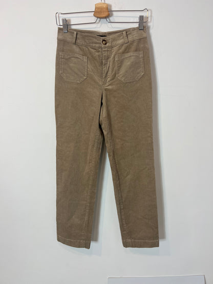 MASSIMO DUTTI. Beige micro corduroy pants. T 36