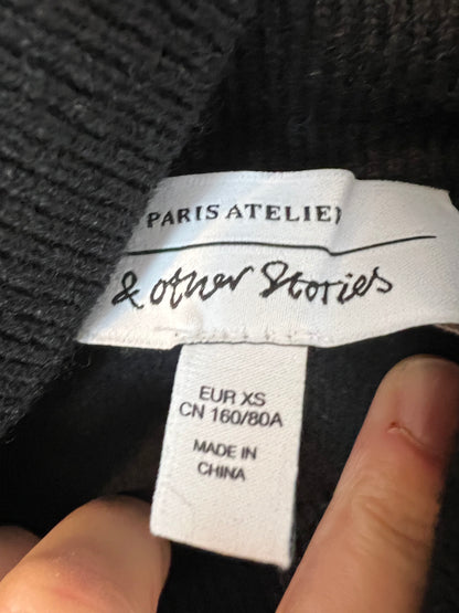 &amp; OTHER STORIES. Black wool sweater with shoulder detail. Size XS
