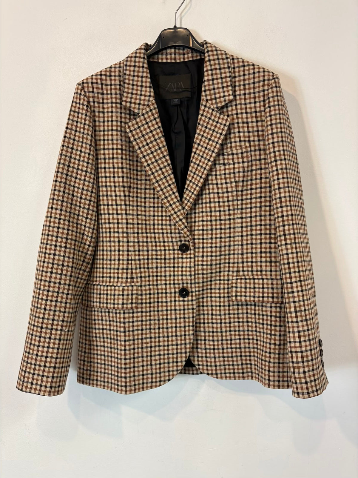 ZARA. Blazer cuadros fluida